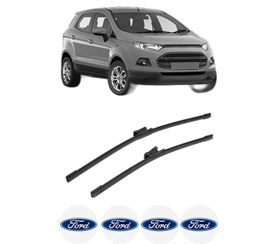 Set stergatoare auto FORD ECOSPORT din 2012-2022, pentru parbriz auto, 2 bucati, Bosch Aerotwin, din cauciuc siliconat rezistent, 4 Stickere Auto FORD