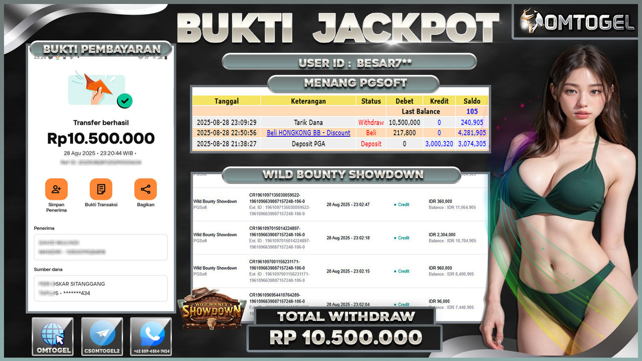 OMTOGEL JACKPOT PGSOFT WILD BOUNTY SHOWDOWN 10 JUTA DI BAYAR LUNAS ,-