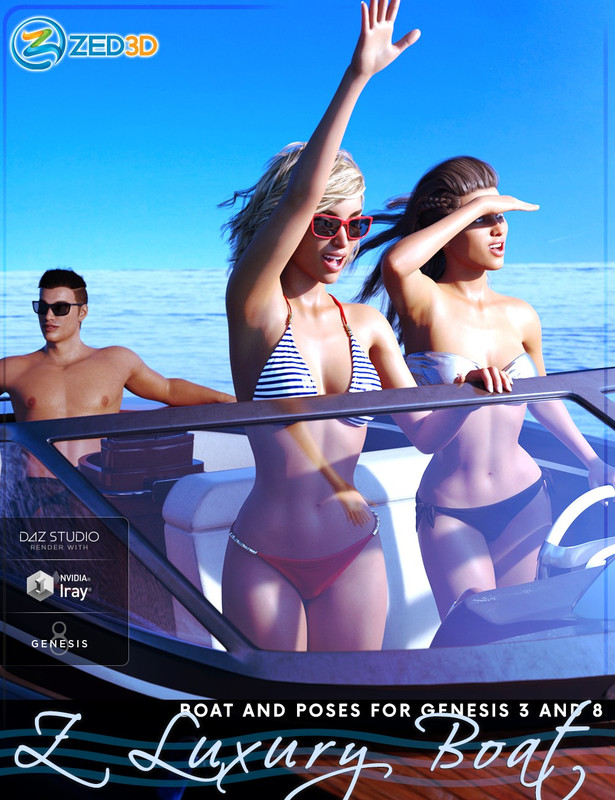Z Luxury Boat and Poses for Genesis 3 and 8 Z Luxury Boat and Poses for Genesis 3 and 8