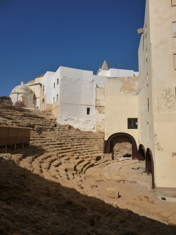 View from the right hand side of the amphitheatre looking across.  The tower you can see in the middle of the other wall is the tower of the old cathedral.