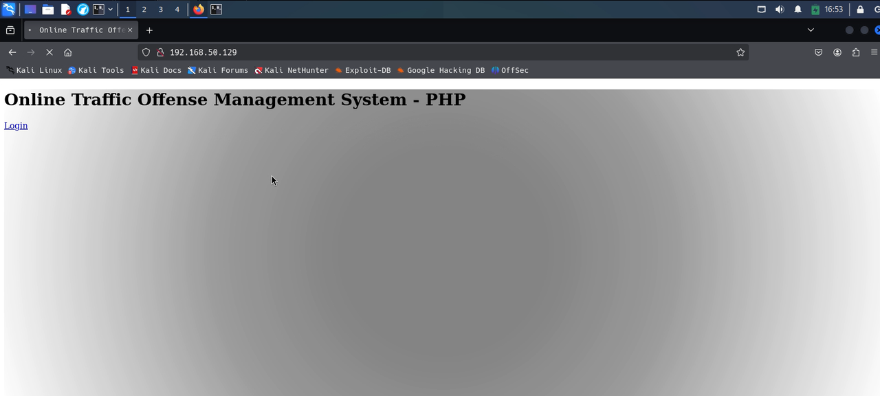 Screenshot of Index page