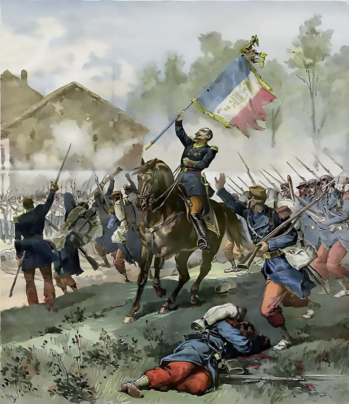 Franco austriaca Solferino La muerte del coronel Malleville al frente del 55º regimiento de linea fr