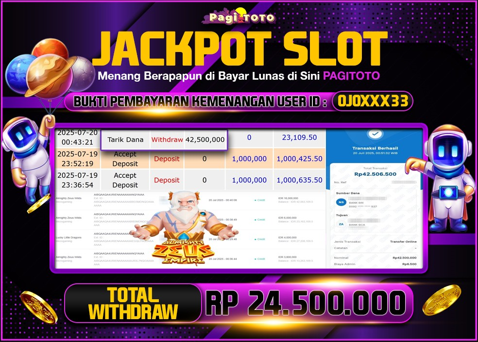 HAPPY JACKPOT MEMBER PAGITOTO SLOT ALMIGHTY ZEUS WILDS Rp 24.500.000-, - LUNAS