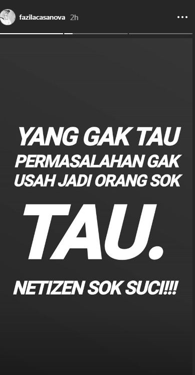 Instagram story @fazilacasanova