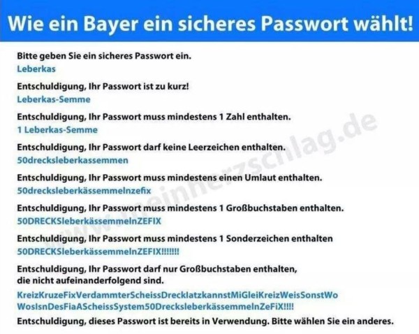 Wie ein Bayer ein sicheres Passwort wählt