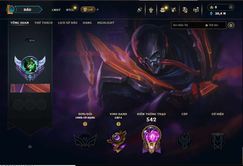 Acc LMHT # - Không Khung