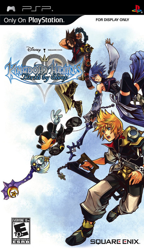 cover for Kingdom Hearts game, Birth by Sleep, with Aqua, terra, and Ventus.