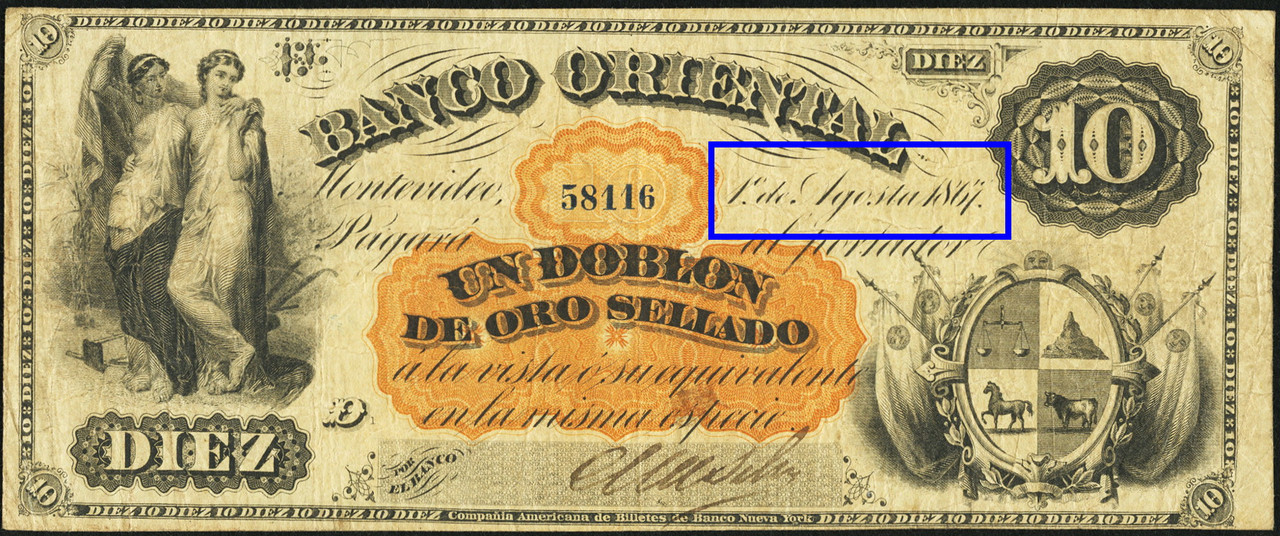 Billetes con errores 1867a