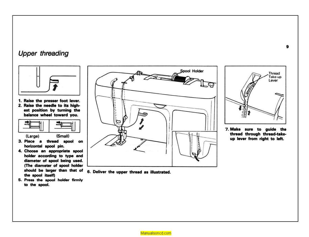 Brother XL2010 Sewing Machine Threading Instructions