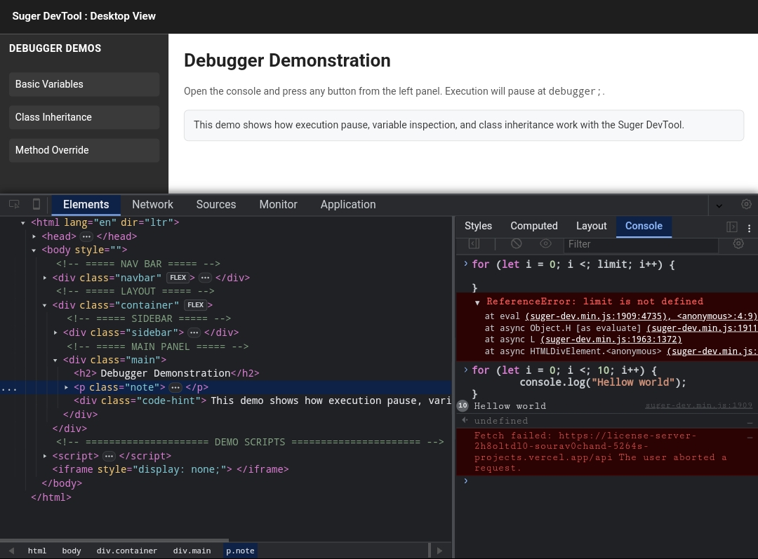 Suger Devtool Preview