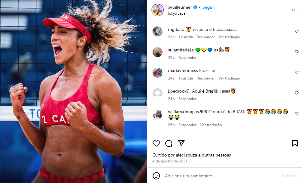 Comentários de brasileiros em publicação de Brandie Wilkerson | Reprodução/Instagram