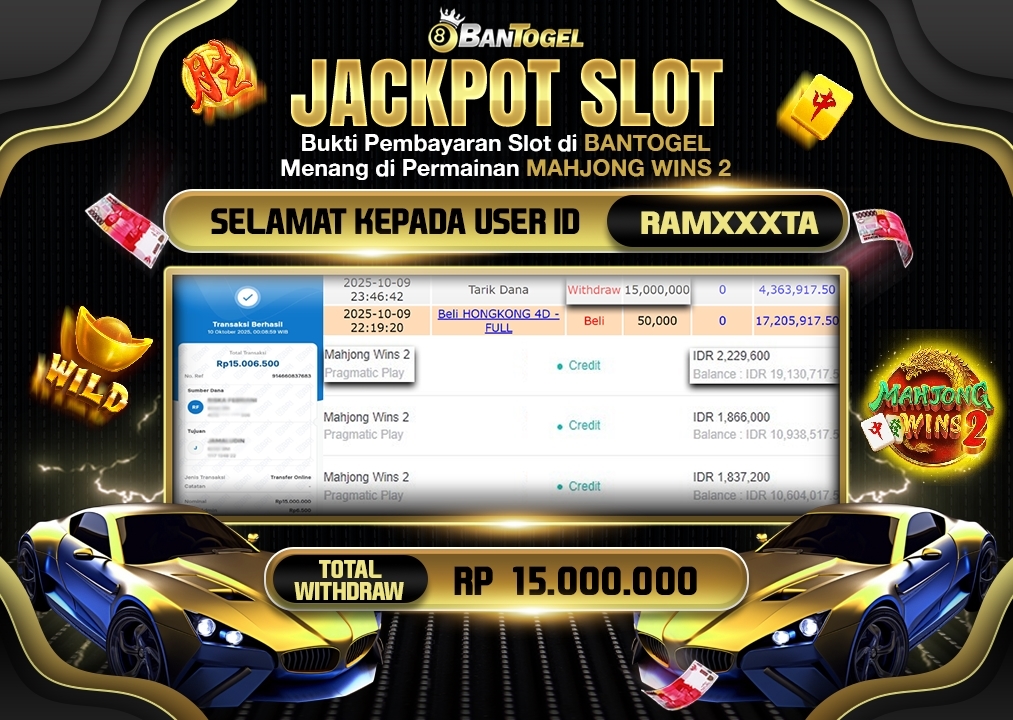 BUKTI JACKPOT LUNAS BANTOGEL