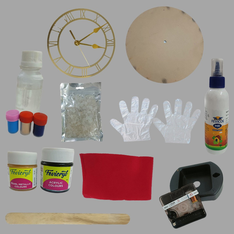 Resin Art Geode Effect on Wall Clock DIY Kit