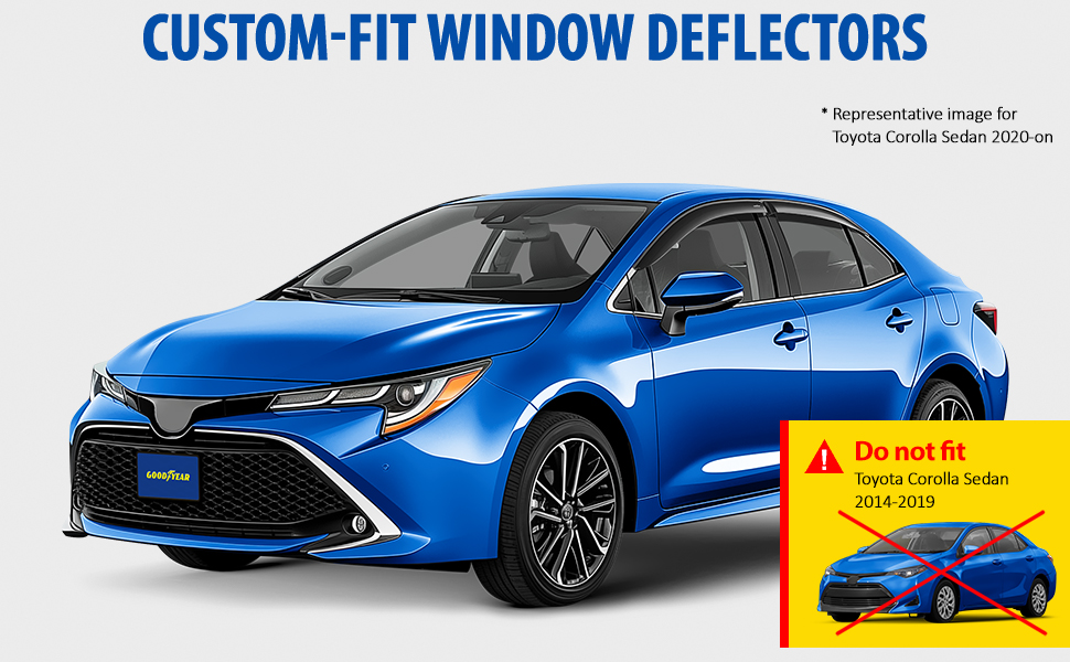 2020-2024 Corolla Window Visors In-Channel Window Deflectors For Toyota Corolla 2020-2024 - 4 Piece Rain Guards & Vent Visors - Foto 12