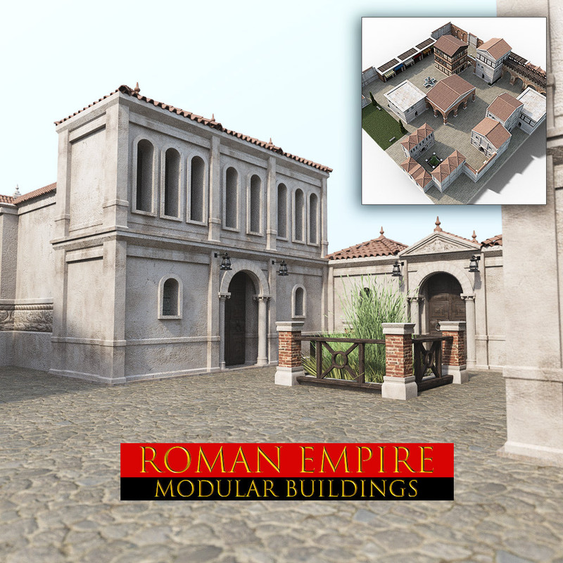 Roman Empire Modular Buildings For DS Iray 2024 Free Daz 3D Models