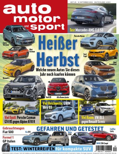 Cover: Auto Motor und Sport Magazin No 20 vom 12  September 2024
