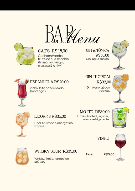 Cardápio Bar 1