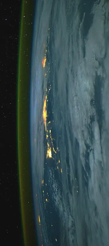 el Airglow desde el espacio ISS