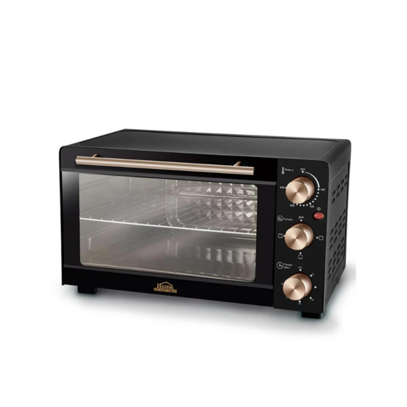 <p>Capacidad de 21 litros para preparar tus mejores recetas. Accesorios con acabados cobre que lo hacen lucir siempre bien en tu cocina. El Horno Tostador cuenta con temporizador de 60 minutos que apaga el horno automáticamente, control de temperatura hasta 250ºC., además se puede elegir entre función de la resistencia arriba, arriba y abajo. Incluye parrilla para asar y bandeja interior para residuos.</p><p>Además de freír puedes asar, tostar, gratinar, calentar. Muchas opciones en un sólo producto. Con el Horno Tostador  tienes varias opciones de preparación, sus diferentes funciones te permiten: Asar, tostar, hornear, calentar, descongelar, gratinar, en sus tres niveles para ubicar la bandeja o parrilla incluidas.</p><p>Te permite observar y supervisar las preparaciones a través de su puerta de vidrio.</p>