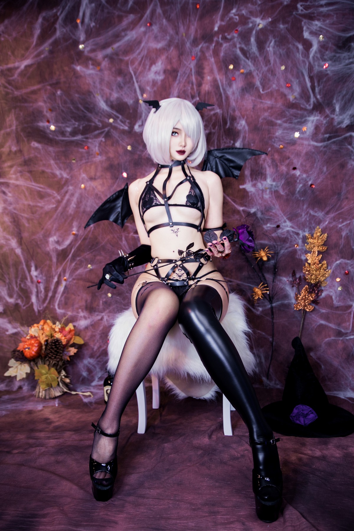 MissWarmJ Goth 2B Halloween Special Cosplay Set [52P-684MB]插图1