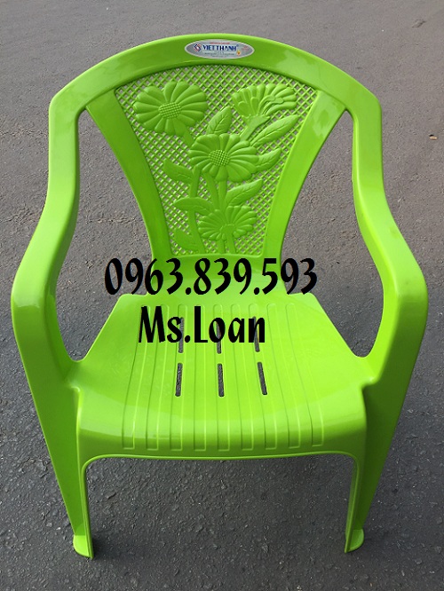 HCM - Sỉ lẻ ghế nhựa bành 2 màu lớn, ghế dựa có tay vịn ngồi quán ăn thoải mái / 0963.839.593 ms.loan Ghe-banh-bong-xanh-la-1
