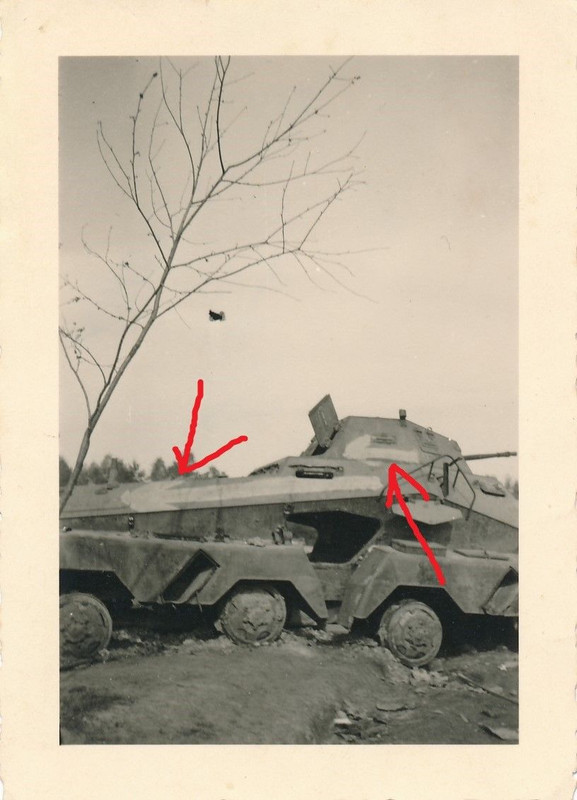 Russland Panzer Spähwagen 8-Rad als Wegweiser WK II