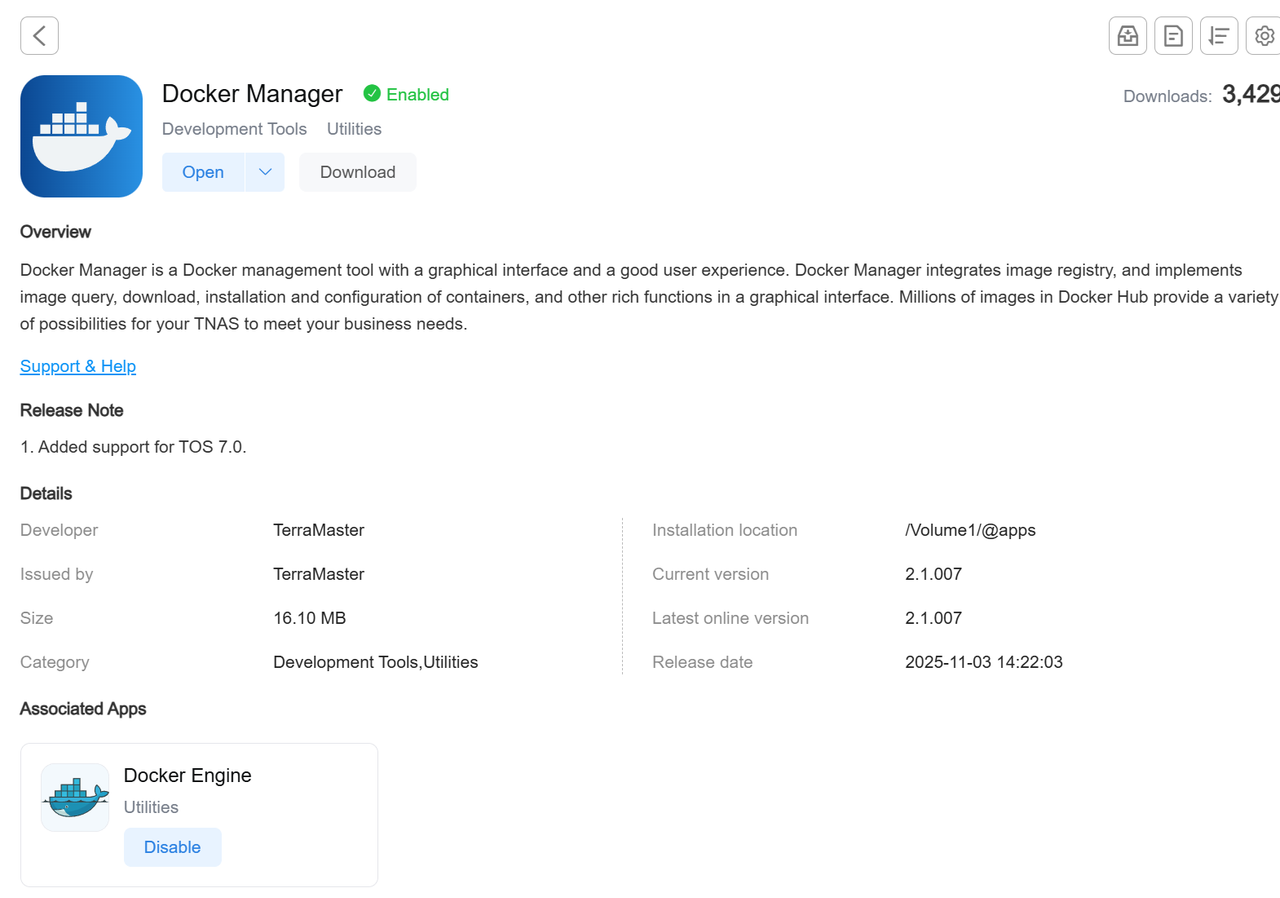 Docker Manager Installation