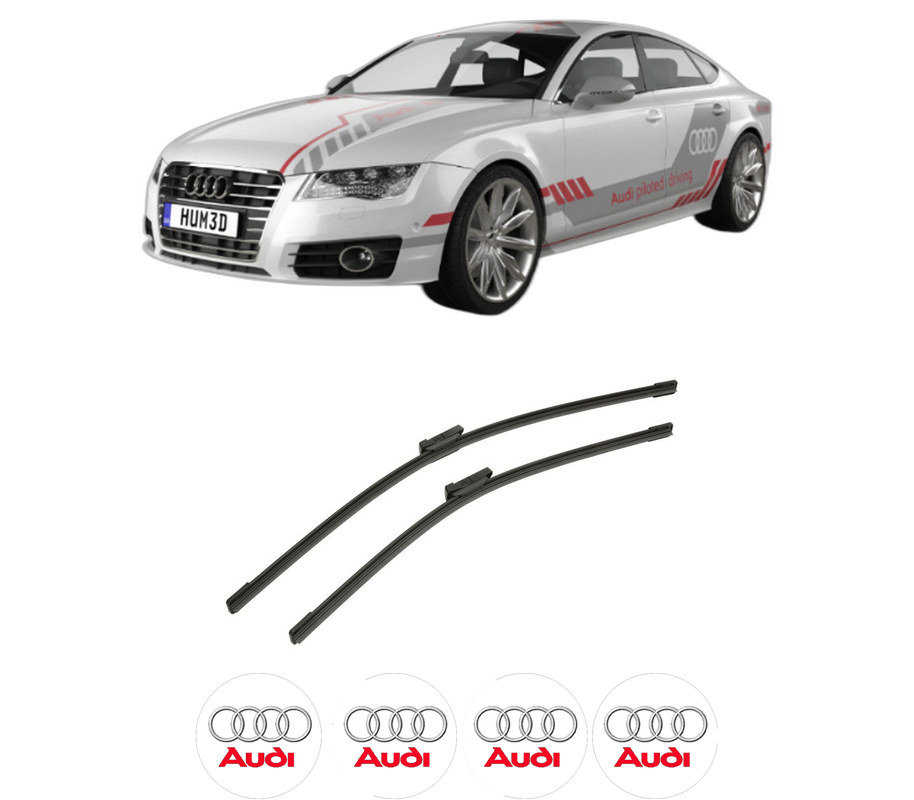 Set stergatoare auto AUDI A7 Sportback (4KA) din 2017-2021, pentru parbriz auto, 2 bucati, Bosch Aerotwin, din cauciuc siliconat rezistent, 4 Stickere Auto AUDI