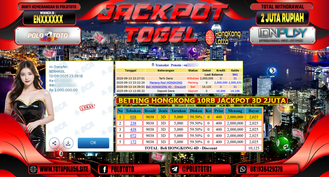 POLOTOTO JACKPOT TOGEL HONGKONG LOTTO Rp.2.000.000,-