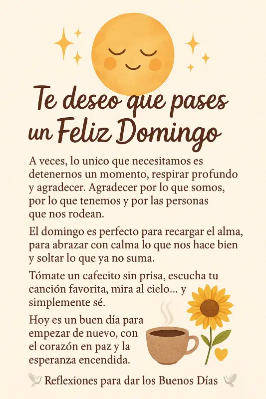 Reflexión de Domingo para Comenzar el Día con Paz y Gratitud