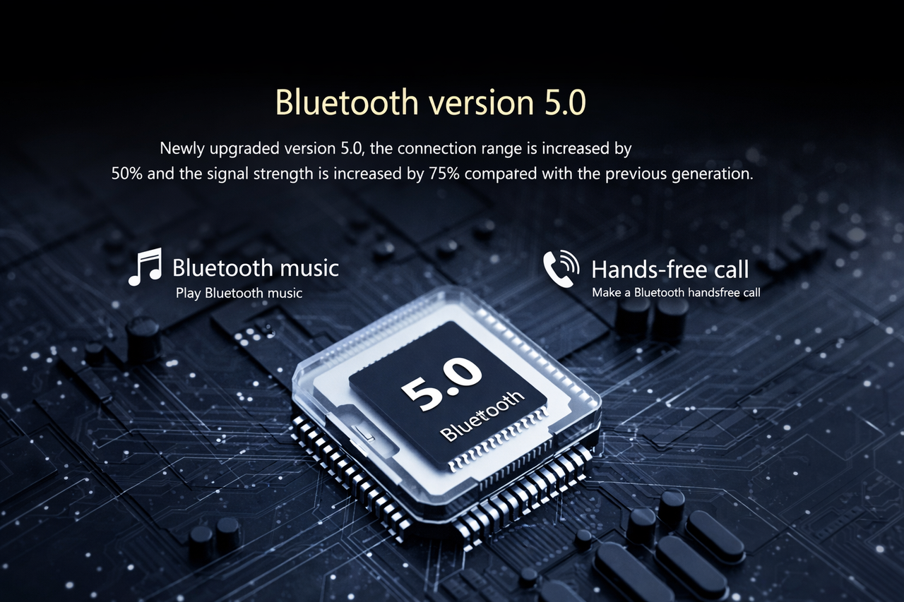 Excitat ecran navigatie auto Bluetooth 5.0, conexiune stabila, mai putine intreruperi pentru apeluri si muzica