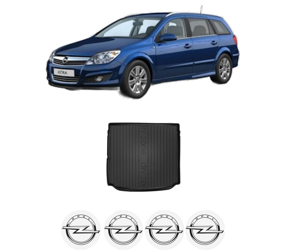 Tavita Portbagaj OPEL ASTRA H CLASSIC Estate (A04) din 2006-2014, Protectie Portbagaj Auto, 4x Stickere auto cu OPEL