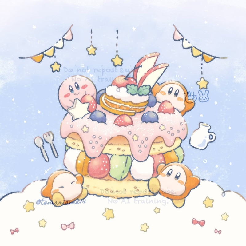 kirby-and-waddle-dee-kirby-drawn-by-tema