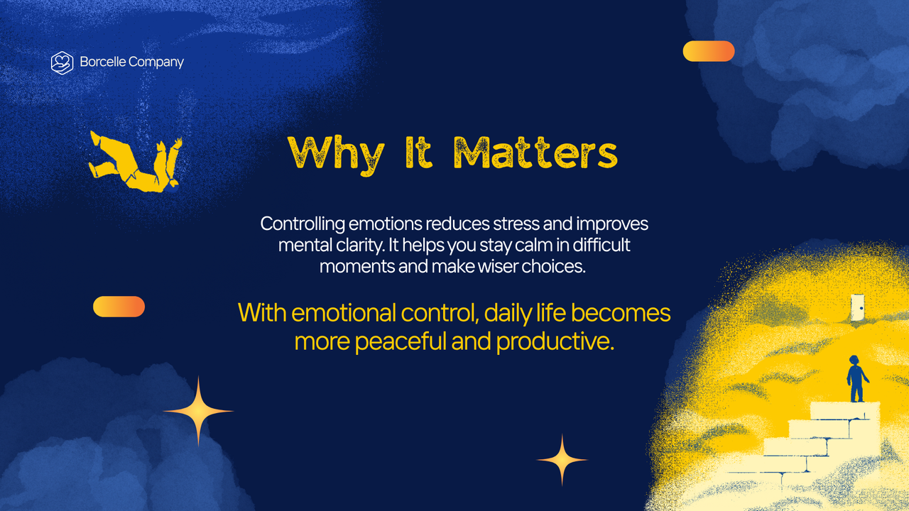 Blue and Yellow Illustrated Emotional Control Presentation
