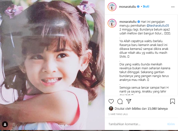 Mona Ratuliu kenang masa kecil Kesha Ratuliu