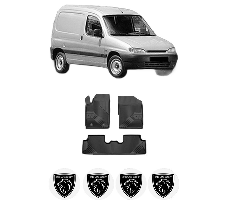 Set covorase presuri PEUGEOT PARTNER Box Body/MPV (5_, G_) din 1996-2015, auto, din cauciuc thermoplastic, 4 Stickere auto cu PEUGEOT