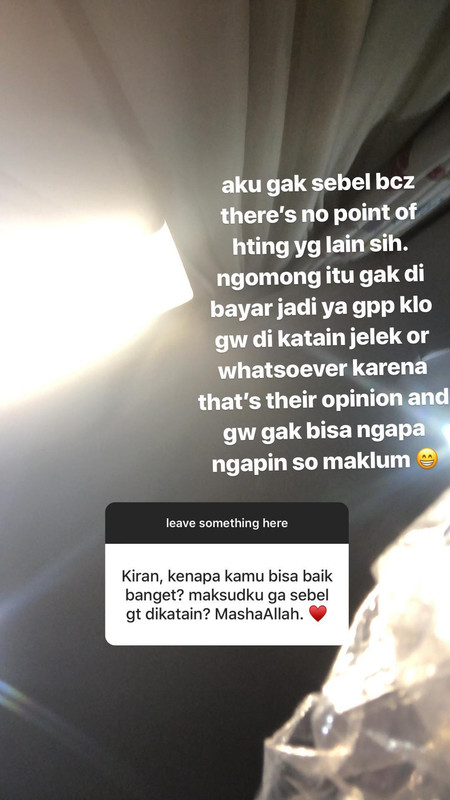 Jawaban Khirani atas komentar netizen