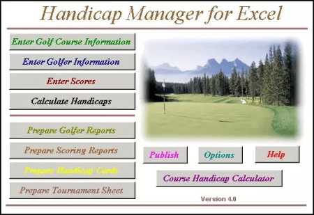 Handicap Manager 7.0.2.0 for Excel
