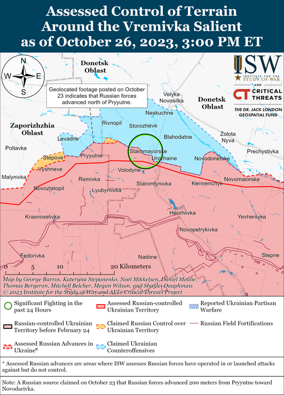 Vremivka Salient Battle Map Draft October 26,2023