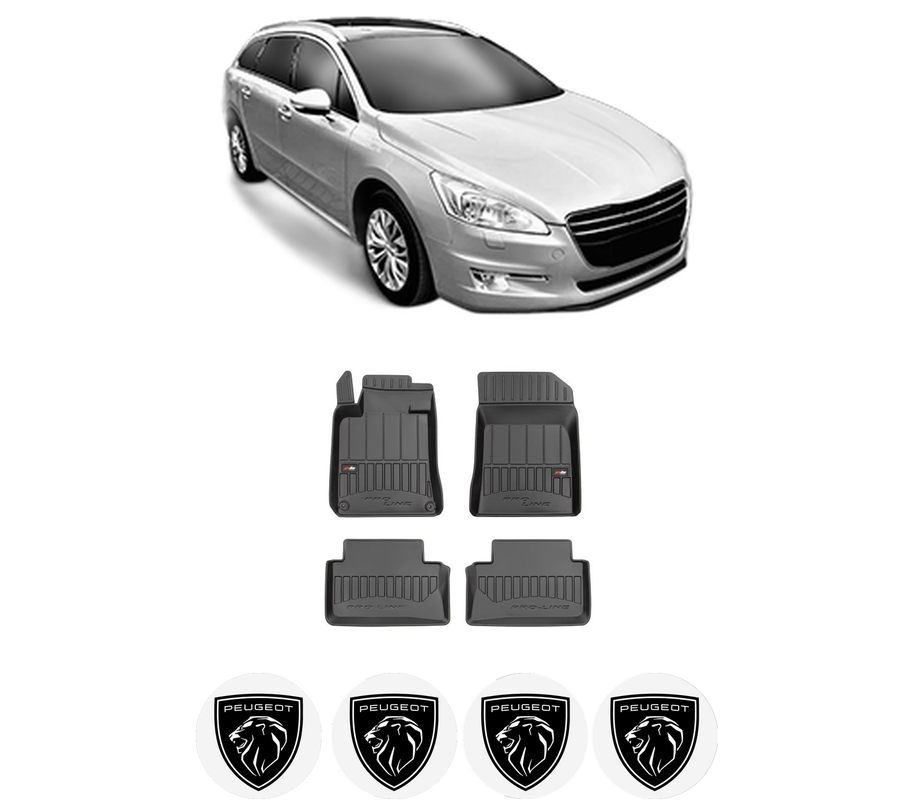 Set covorase presuri PEUGEOT 508 SW Estate Van (8E_) din 2011-2018, auto, din cauciuc thermoplastic, 4 Stickere auto cu PEUGEOT