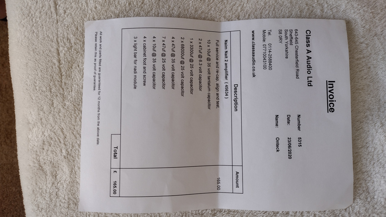 NAIT CB SERVICE RECEIPT