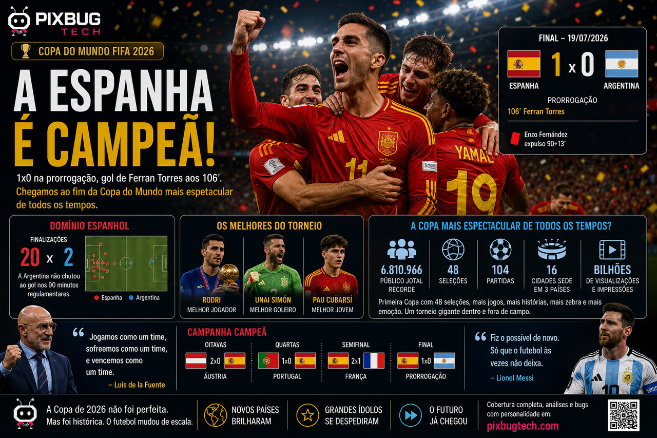 Espanha é campeã e encerra a Copa de 2026: o maior Mundial da história também foi o mais espetacular?