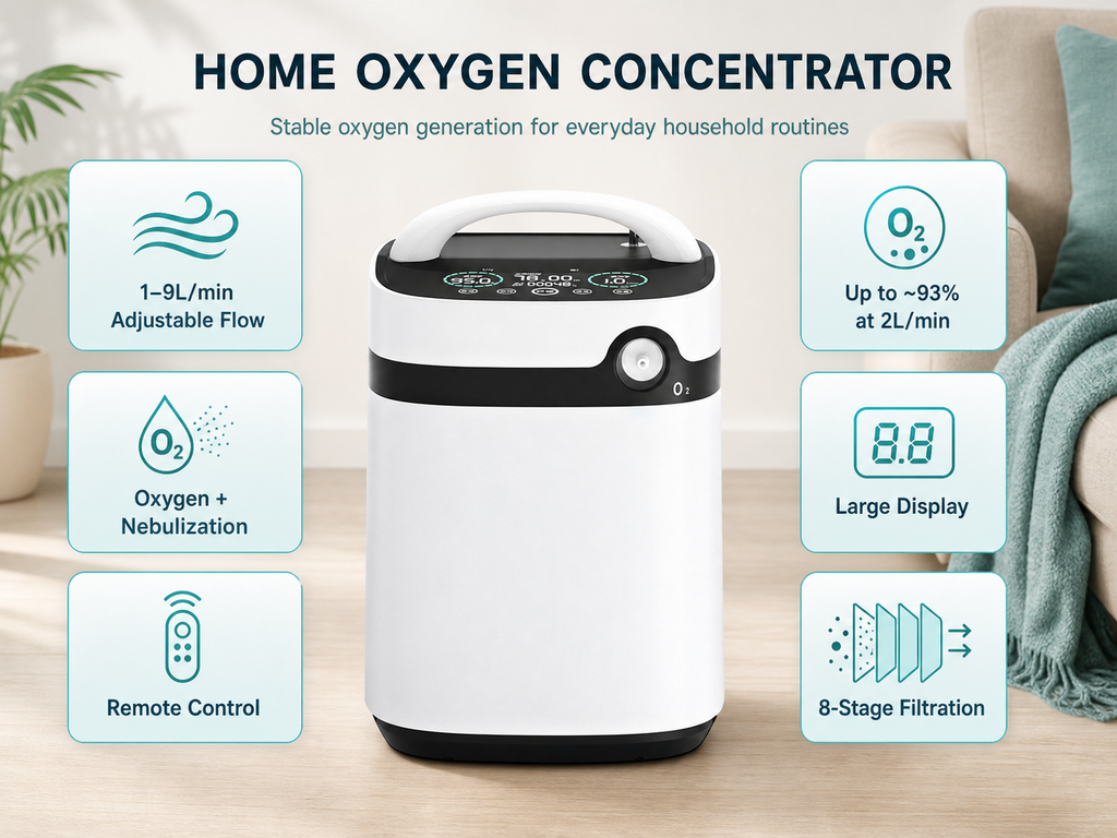 Concentrator de oxigen Excitat pentru utilizare zilnica acasa