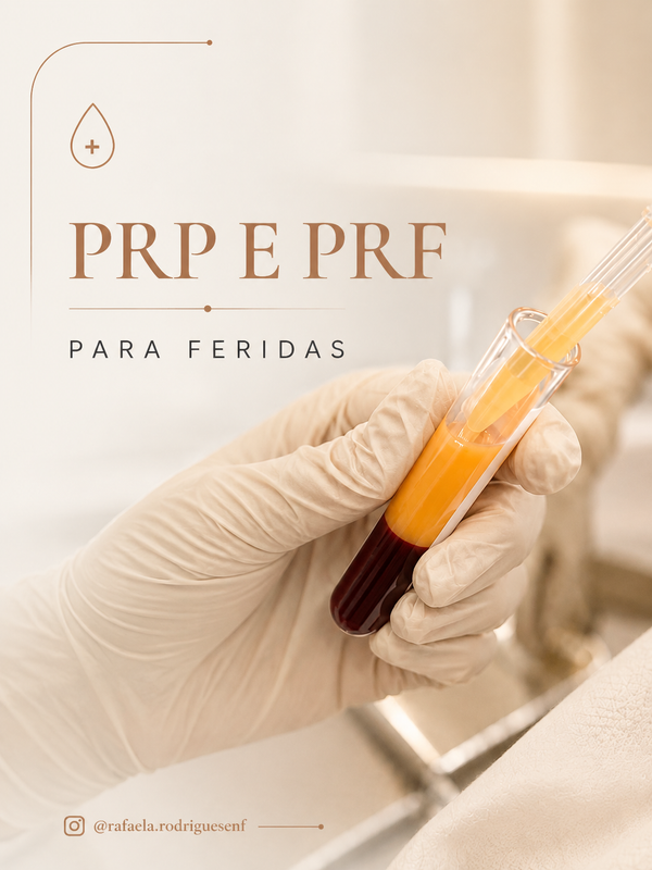 Tubo de PRP (Plasma Rico em Plaquetas) sendo preparado para tratamento de feridas