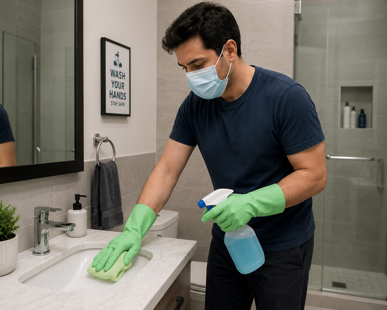 Deep clean bathroom