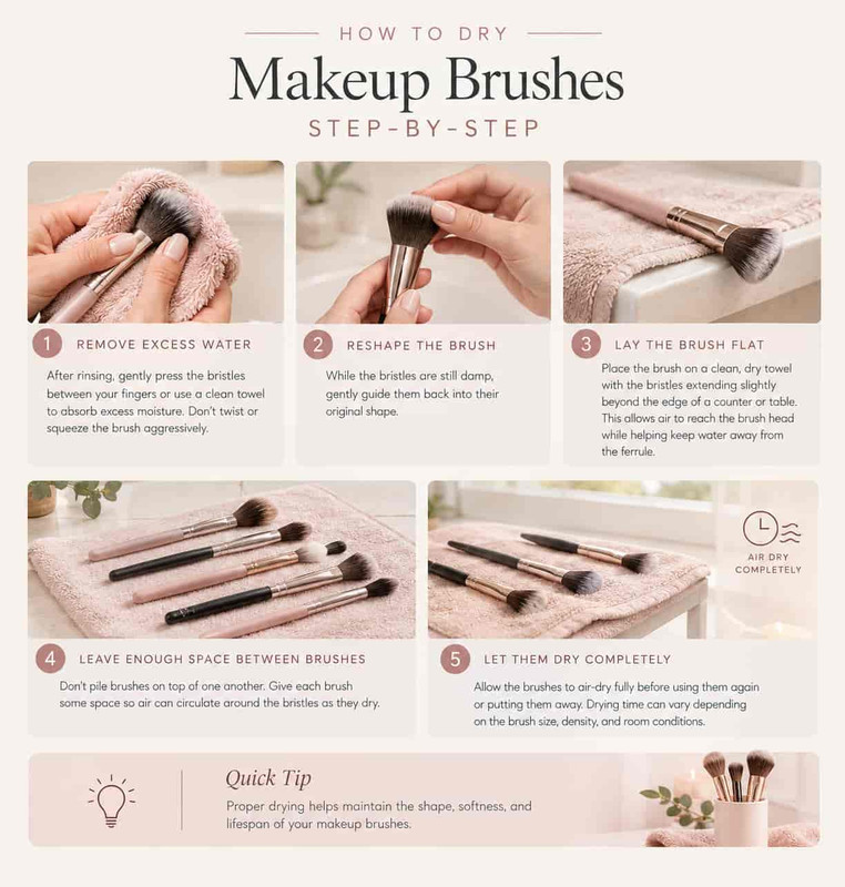 how to dry makeup brushes after washing 