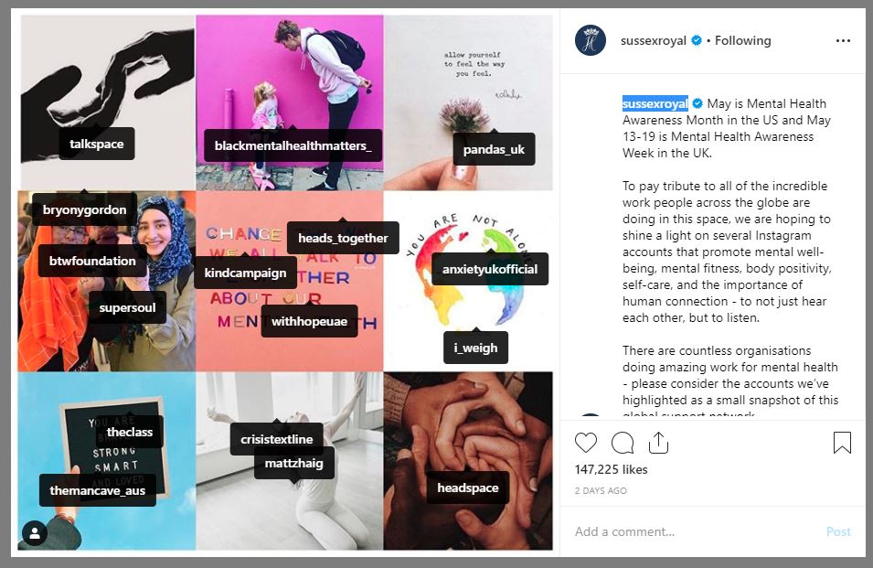 16 akun yang diikuti oleh Instagram @sussexroyal (Instagram/sussexroyal)