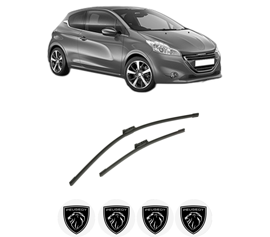 Set stergatoare auto PEUGEOT 208 I (CA_, CC_) din 2012-2019, pentru parbriz auto, 2 bucati, Bosch Aerotwin, din cauciuc siliconat rezistent, 4 Stickere Auto PEUGEOT