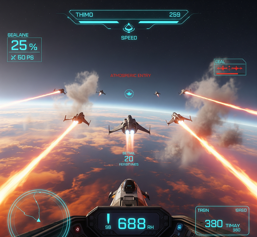 Spaceships entering a planet's atmosphere