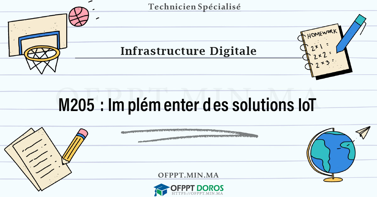 Sommaire détaillé du cours Implémenter des solutions IoT M205 OFPPT - Structure du module